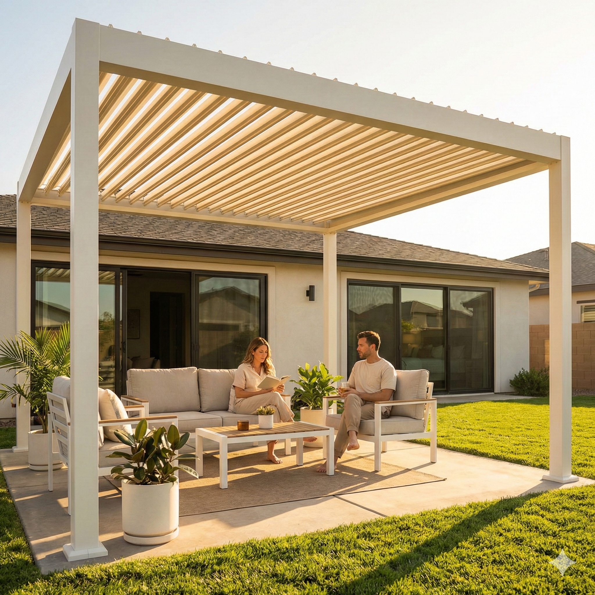 Oasis 10×13 Motorized Louvered Pergola – Essential Series
